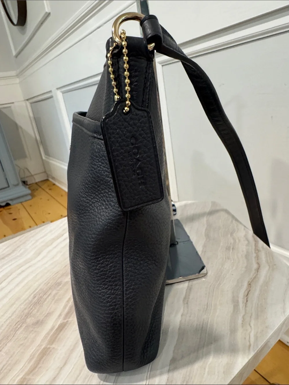 Coach Bag Dark Navy Pebbled Leather File Crossbody - Picture 6 of 17